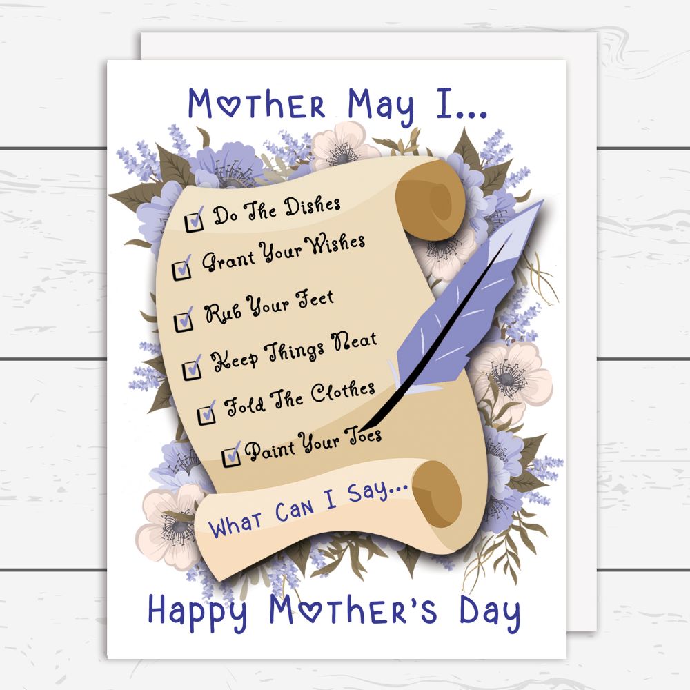 "Mother May I" Mother's Day Poem Card: Meaningful gesture for Mother's ...