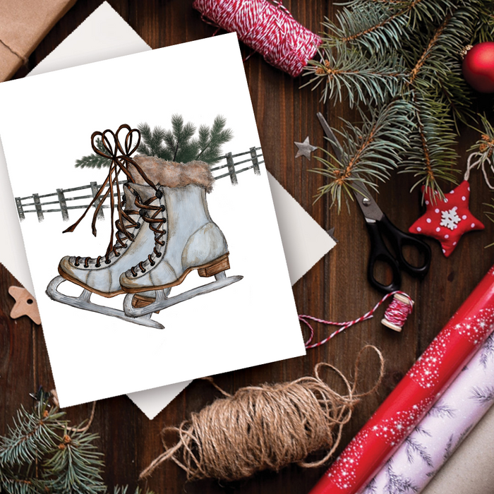 Winter Ice Skates Card