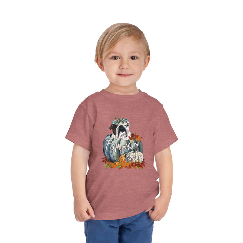 Pumpkin Special Fall Bulldog Toddler Tee