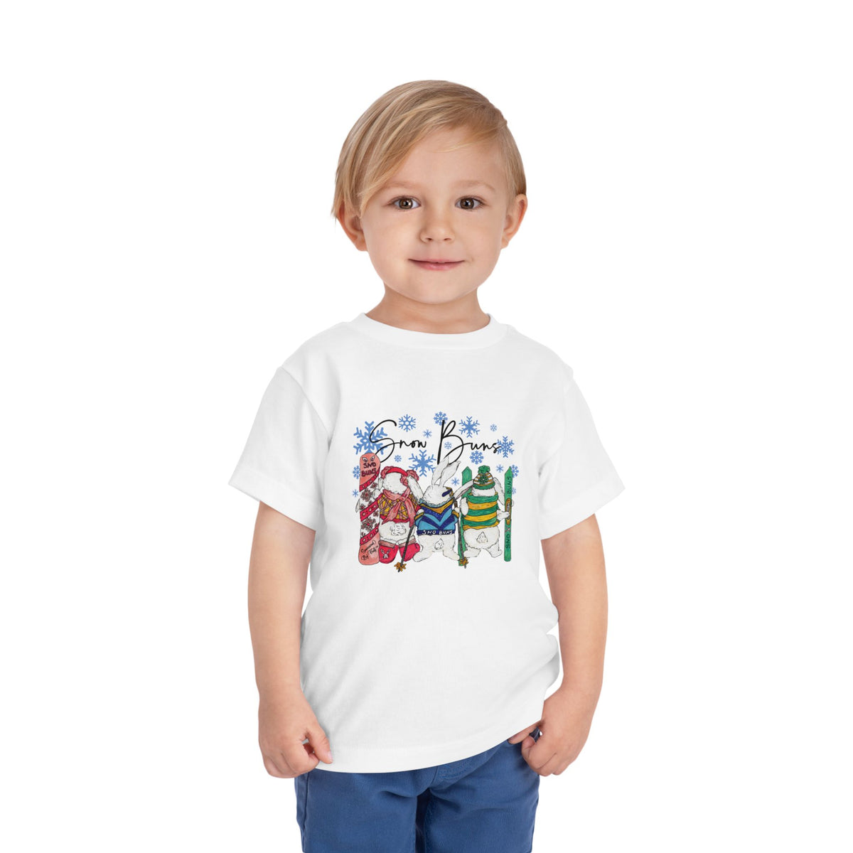 Winter Skiing Snow Bunnies Toddler Tee