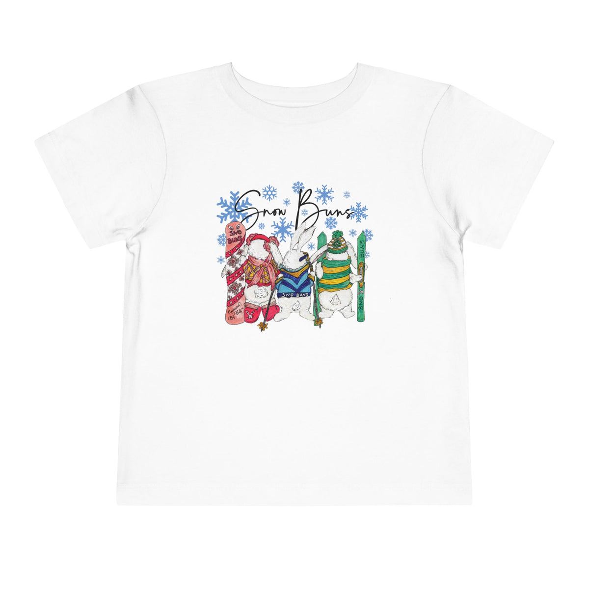 Winter Skiing Snow Bunnies Toddler Tee