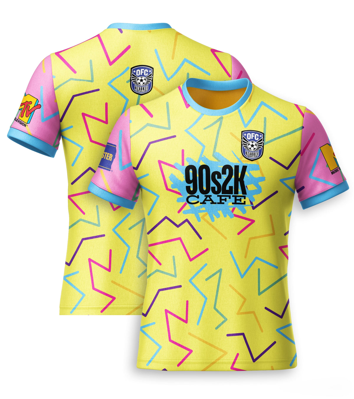 Snott Rockets Soccer Custom 90s2k Soccer Jerseys – Bright Yellow, Pink & Blue Design ...