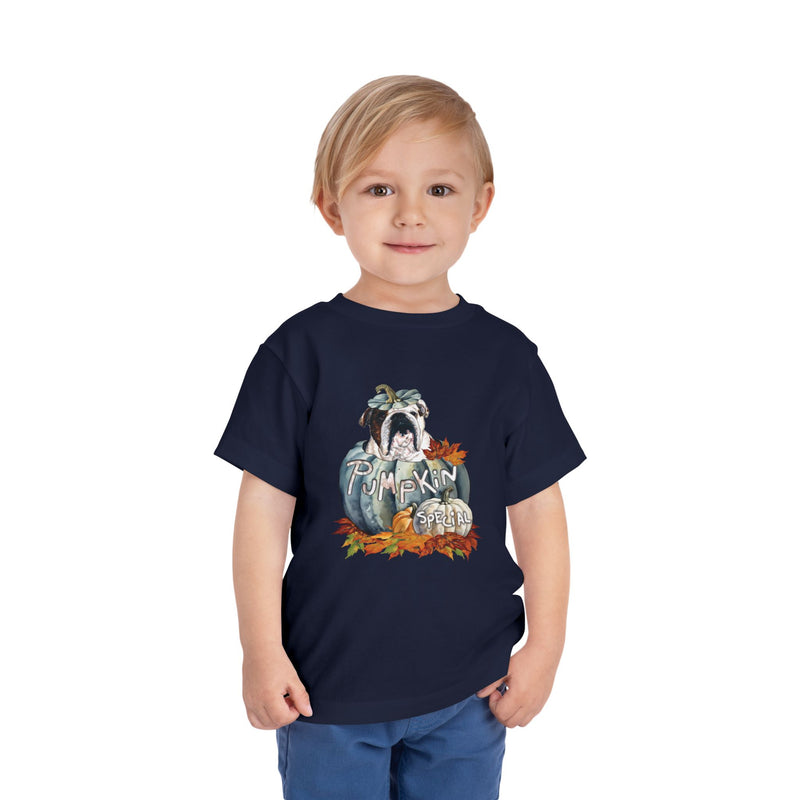 Pumpkin Special Fall Bulldog Toddler Tee