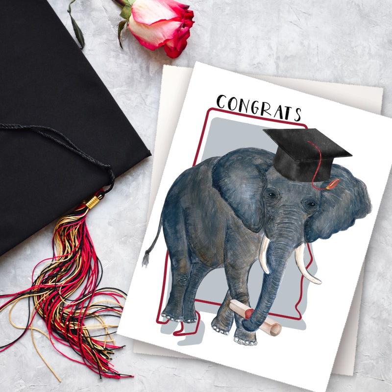 Alabama Elephant Graduation Card