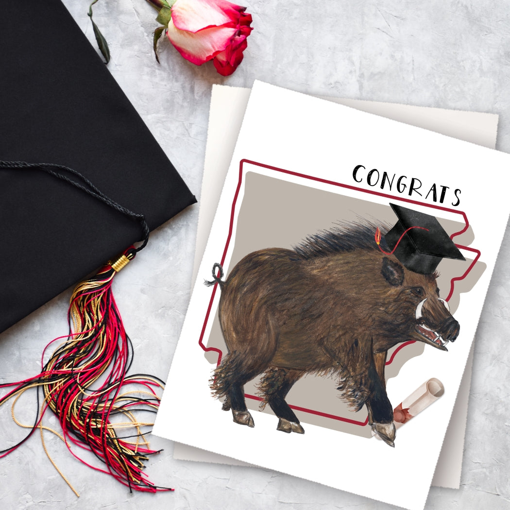 Arkansas Razorback Graduation Card