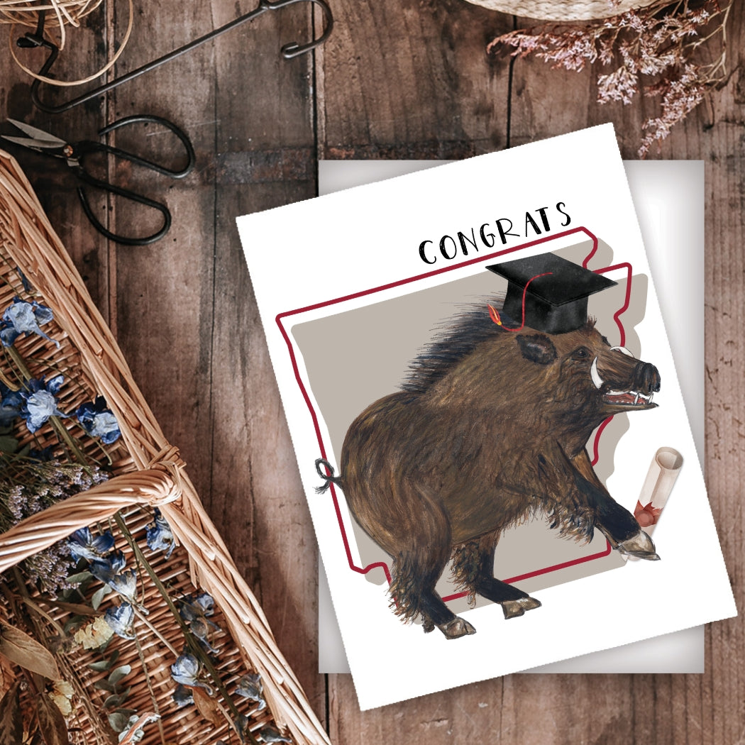 Vector Arkansas Razorback Graduation Congratulations, Razorback Graduates! Arkansas Graduation Card – Snorty ...
