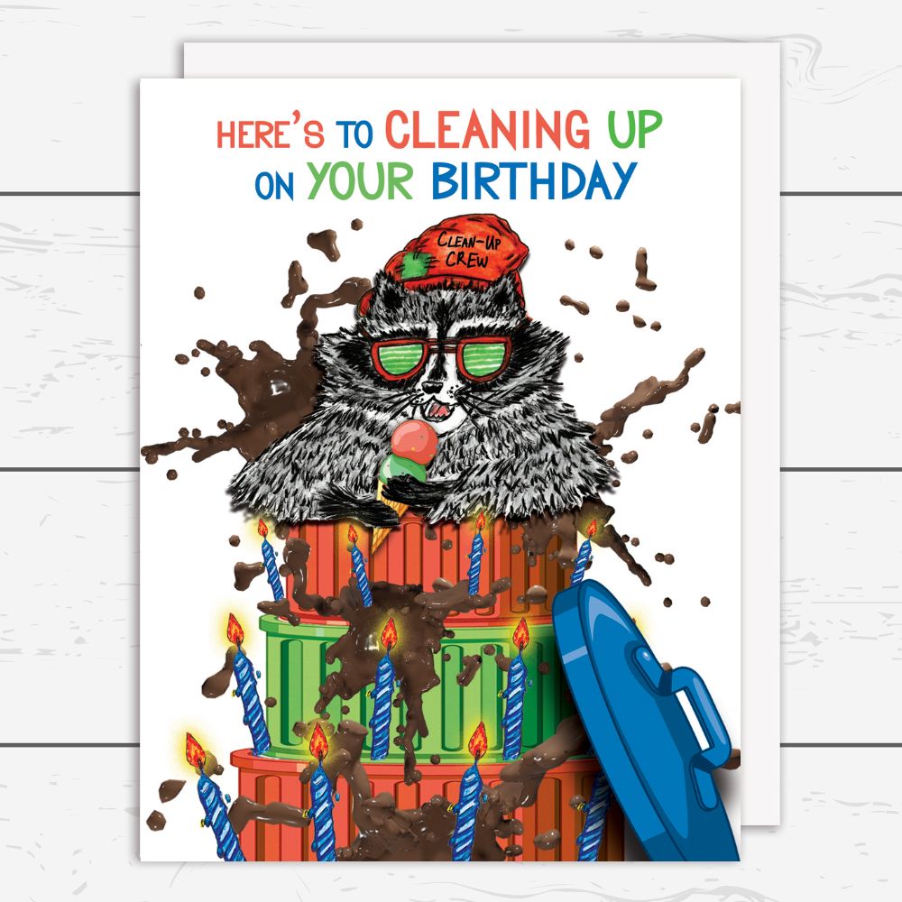 BDAY-008 Birthday Clean Up Crew Card- Wholesale