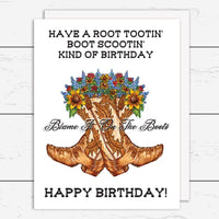Boot Scootin Birthday Card