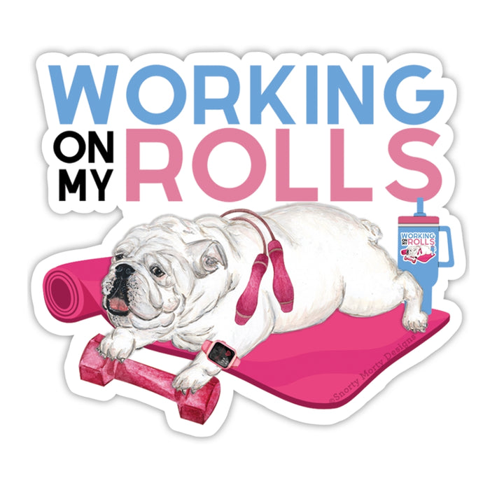 Bulldog Workout Rolls Sticker