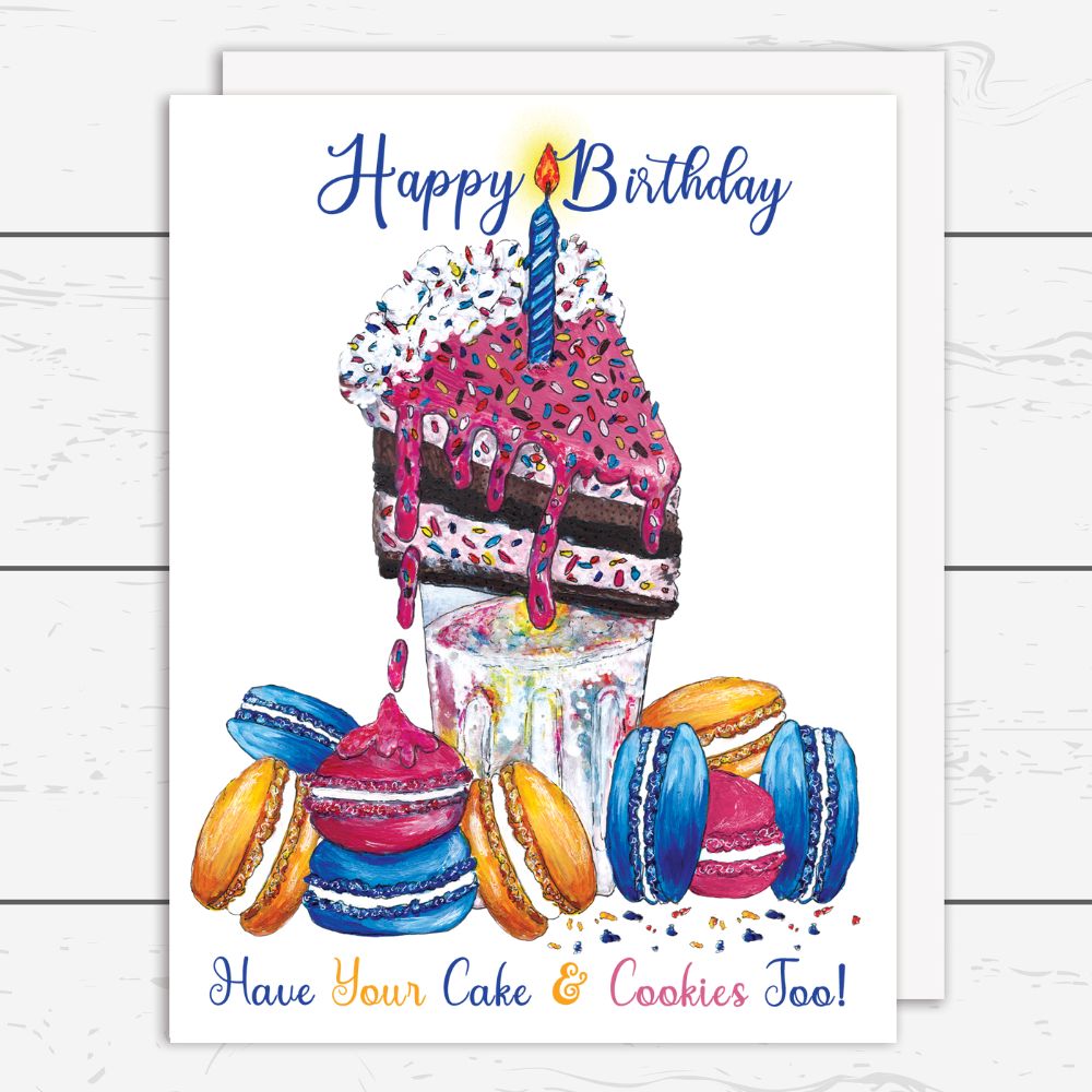 BDAY-009 Cake and Cookies Birthday Card- Wholesale