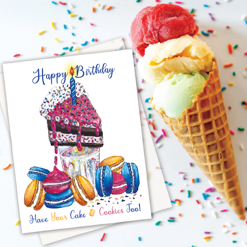 BDAY-009 Cake and Cookies Birthday Card- Wholesale