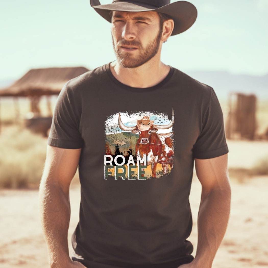 Roam Free Longhorn Graphic T-Shirt