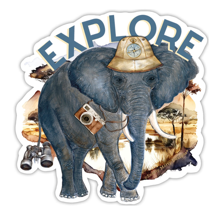STK-030 Elephant Explorer Sticker - Wholesale