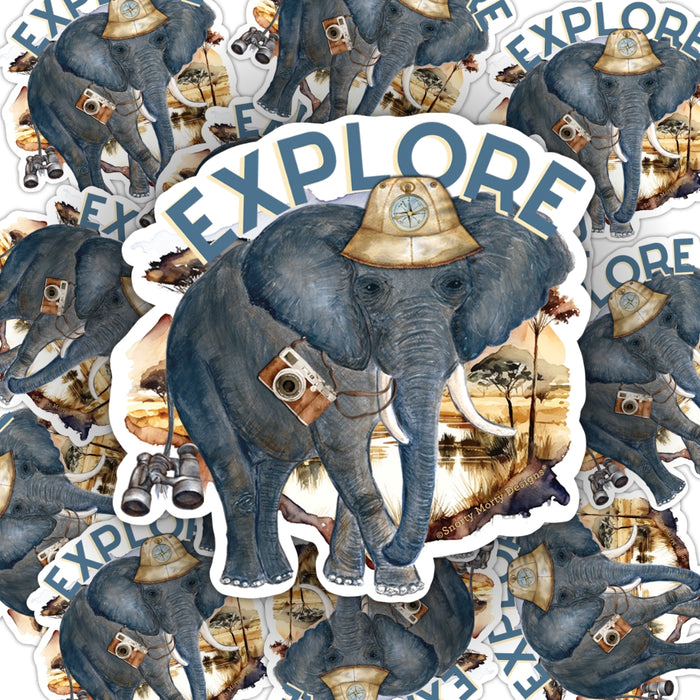 STK-030 Elephant Explorer Sticker - Wholesale