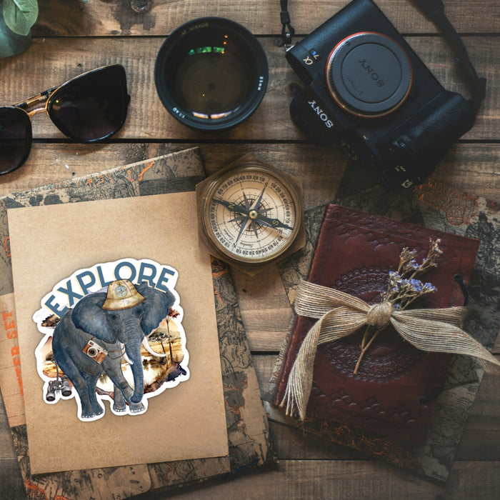 Elephant Explorer Sticker