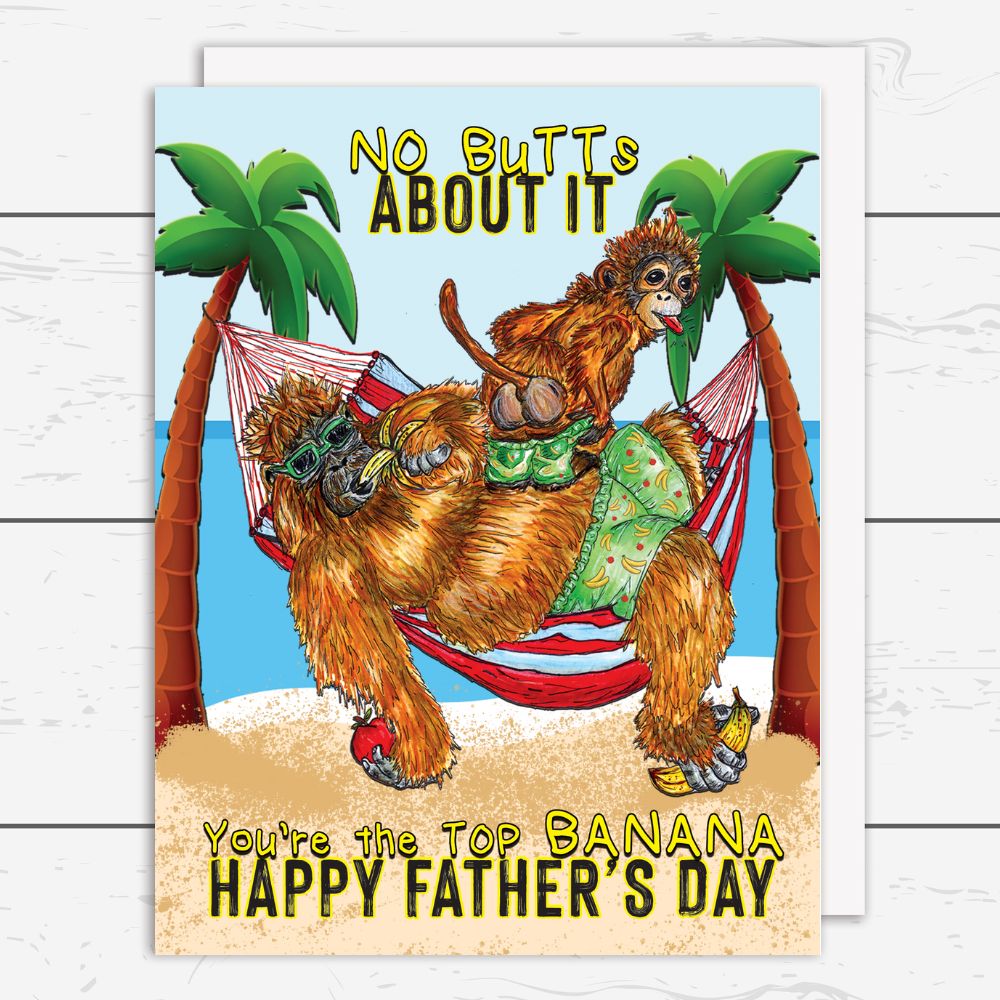 DAD-001 Father's Day Monkey Butt Card - Wholesale