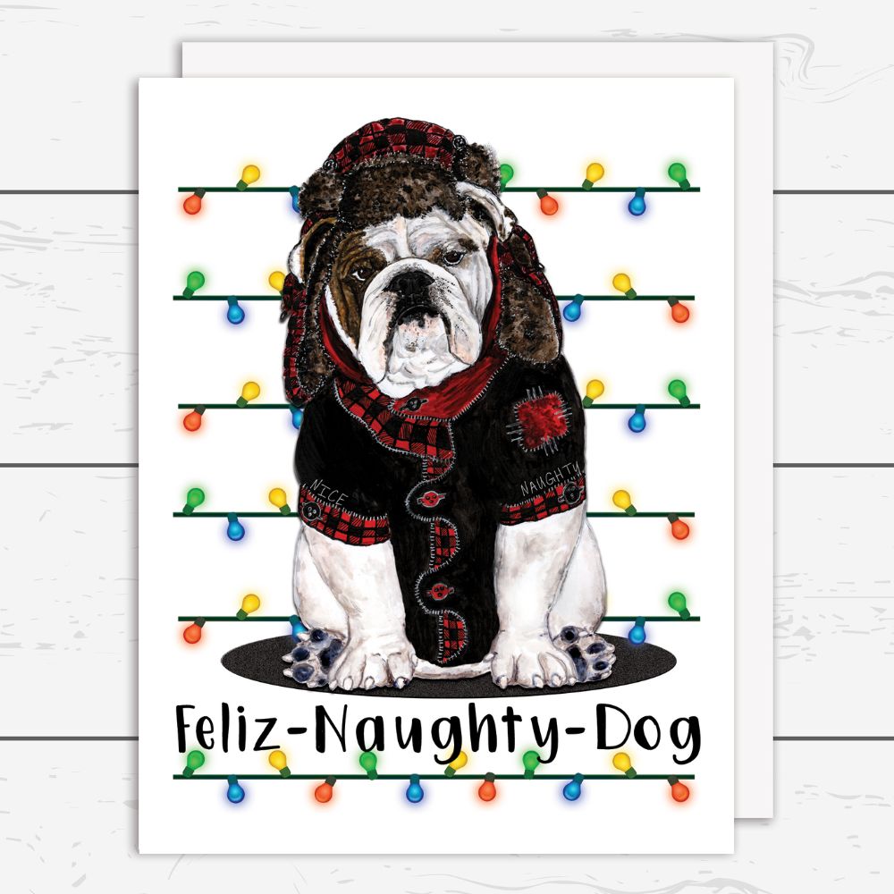 HOL-010 Feliz Naughty Dog Card - Wholesale