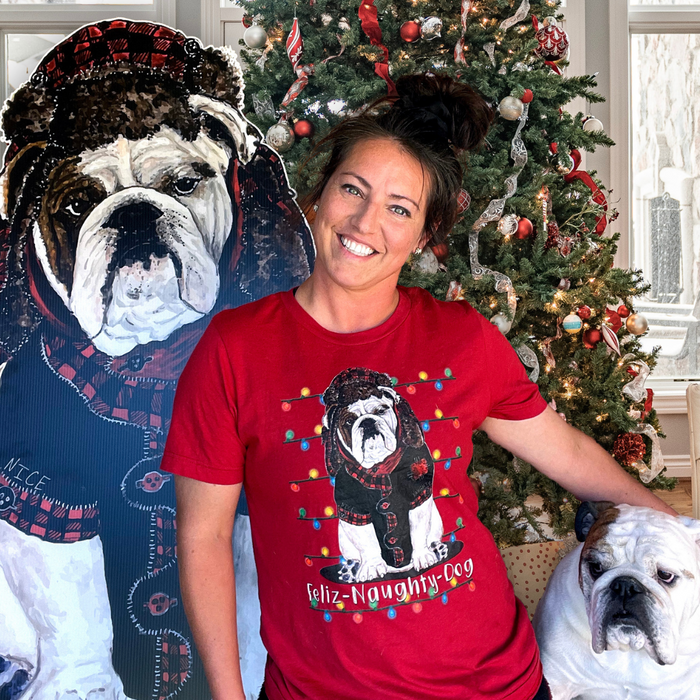 Feliz Naughty Dog - Bulldog Christmas Shirt