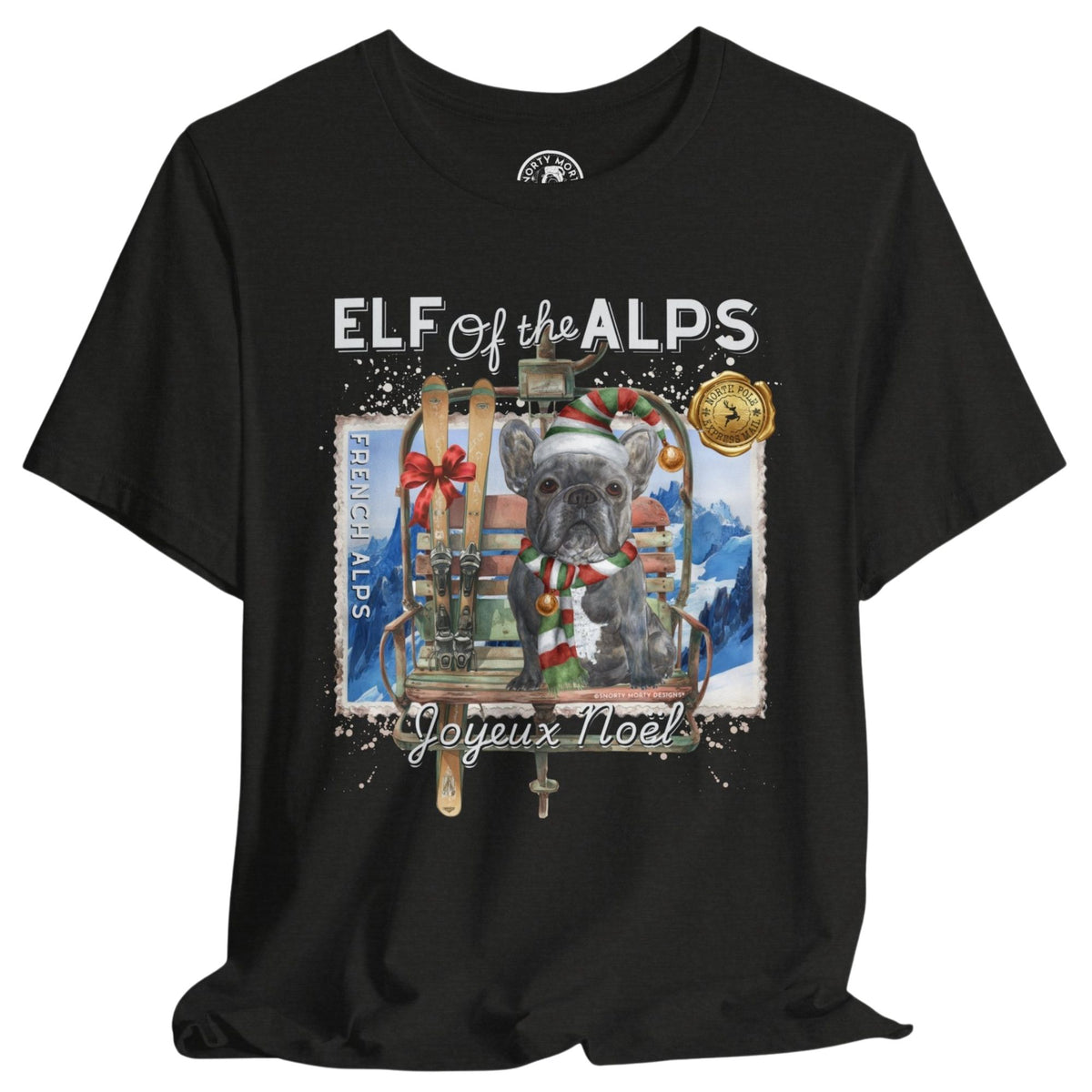 Elf of the Alps – Funny French Bulldog Ski Holiday Shirt