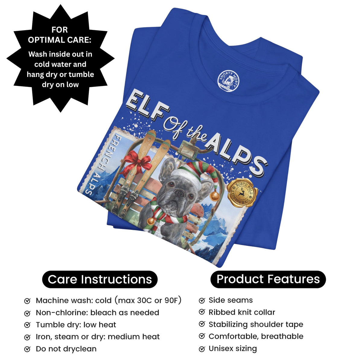 Elf of the Alps – Funny French Bulldog Ski Holiday Shirt