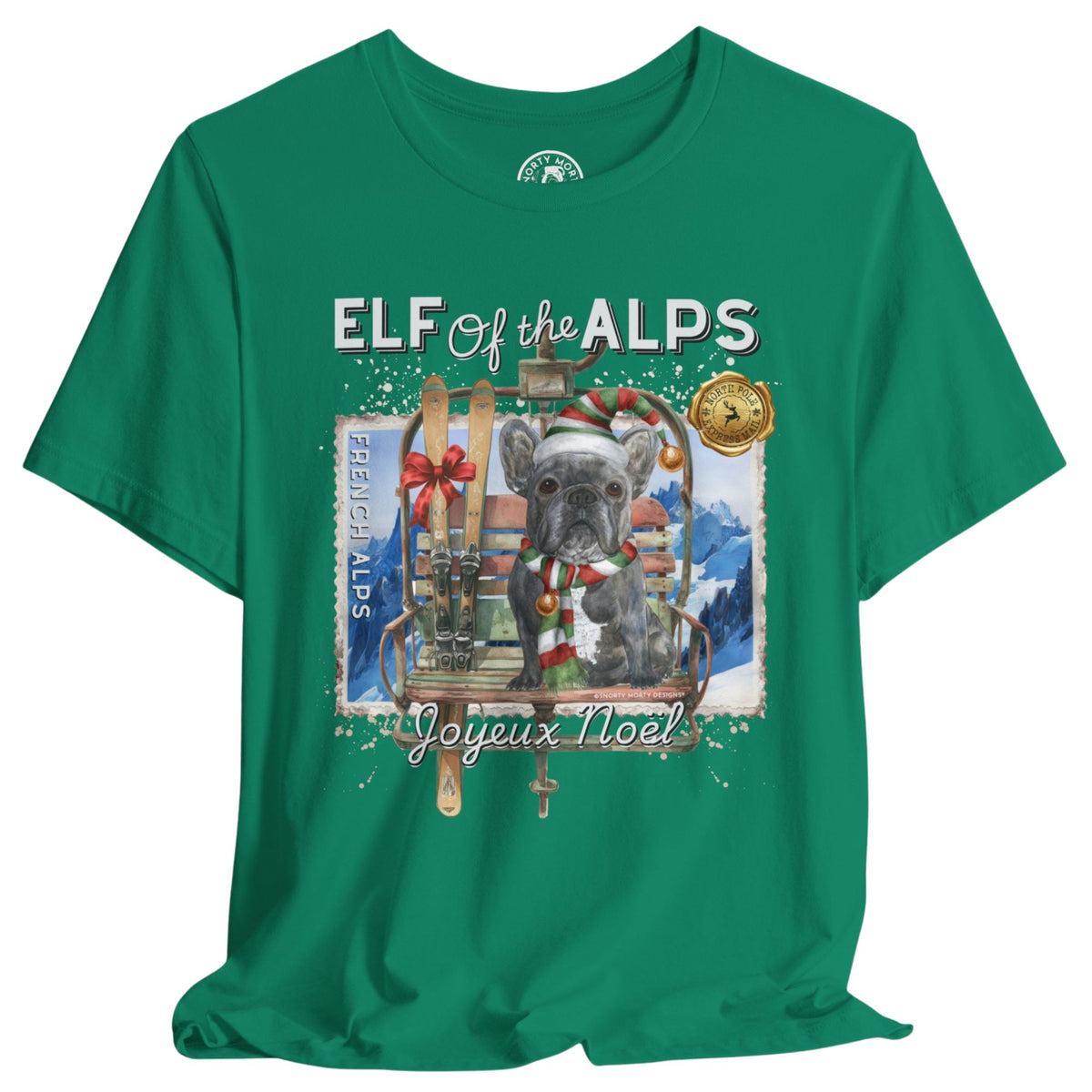 Elf of the Alps – Funny French Bulldog Ski Holiday Shirt