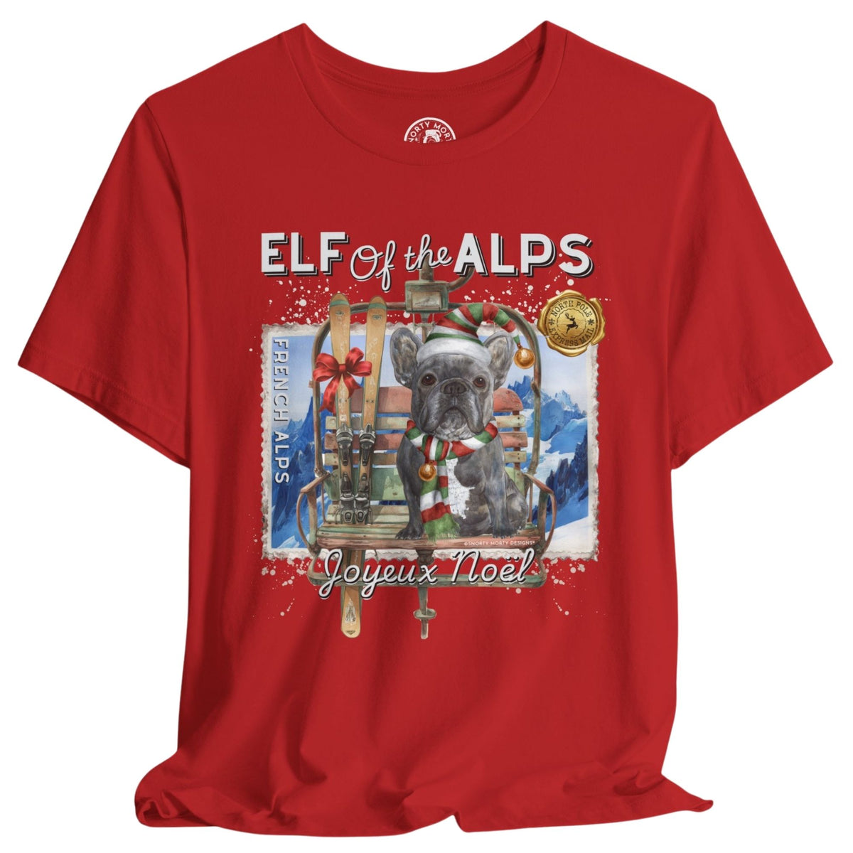 Elf of the Alps – Funny French Bulldog Ski Holiday Shirt