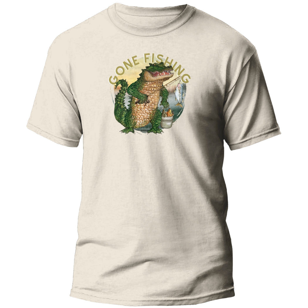 TS-003 Gator Gone Fishing Graphic T-Shirt - Wholesale