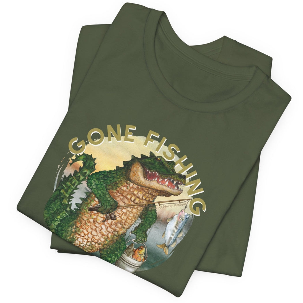 TS-003 Gator Gone Fishing Graphic T-Shirt - Wholesale