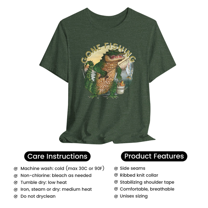 Gator Gone Fishing Shirt – Funny Alligator Nature Tee