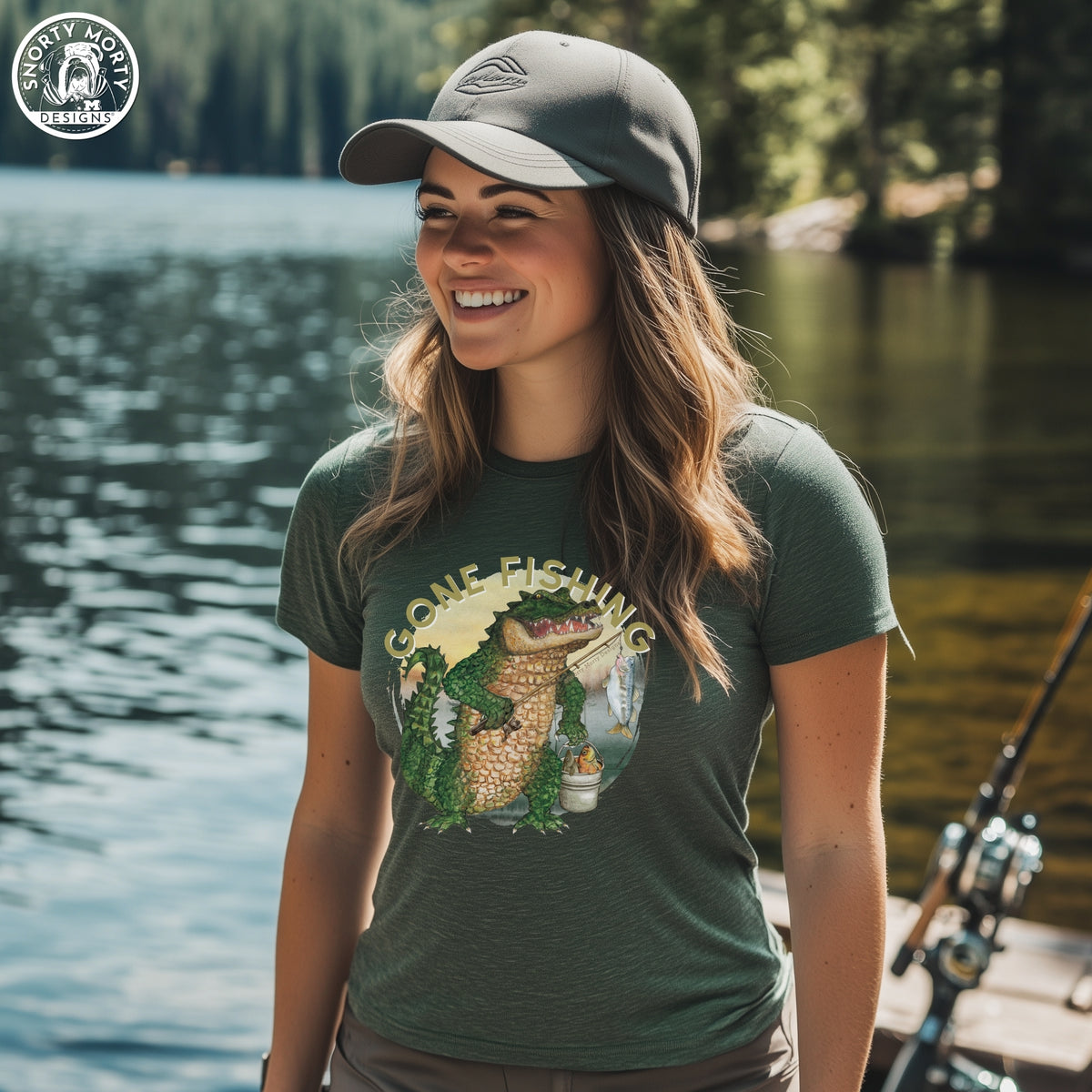 Gator Gone Fishing Shirt – Funny Alligator Nature Tee