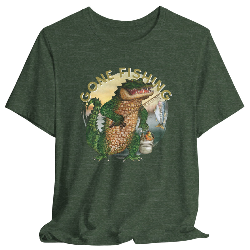 Gator Gone Fishing Shirt – Funny Alligator Nature Tee