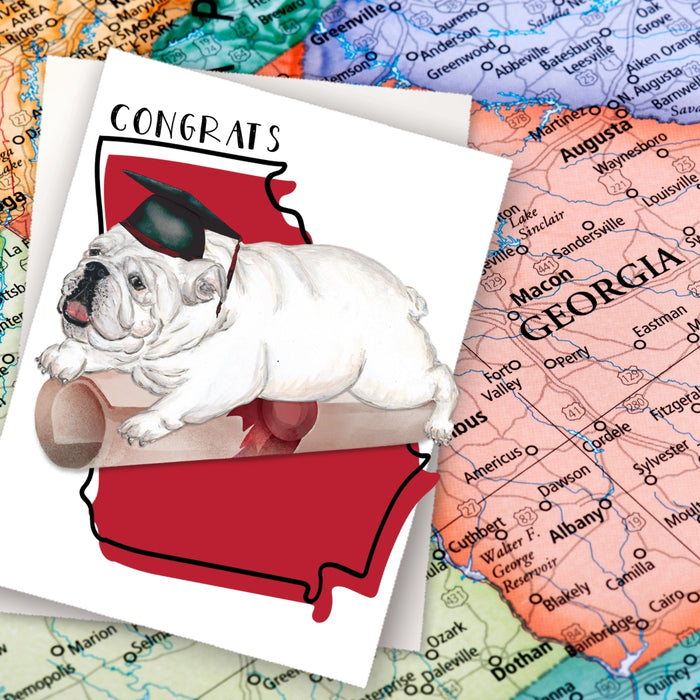 YAY-014 Georgia Bulldog Graduation Card - Wholesale