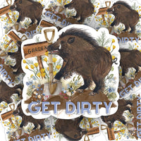 Get Dirty Garden Hog Sticker