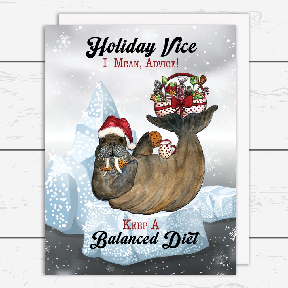 HOL-007 Holiday Walrus Card - Wholesale