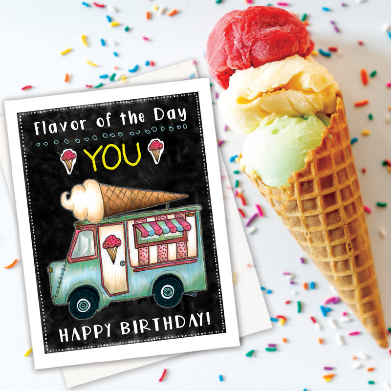 BDAY-003 Ice Cream Truck Birthday Card- Wholesale