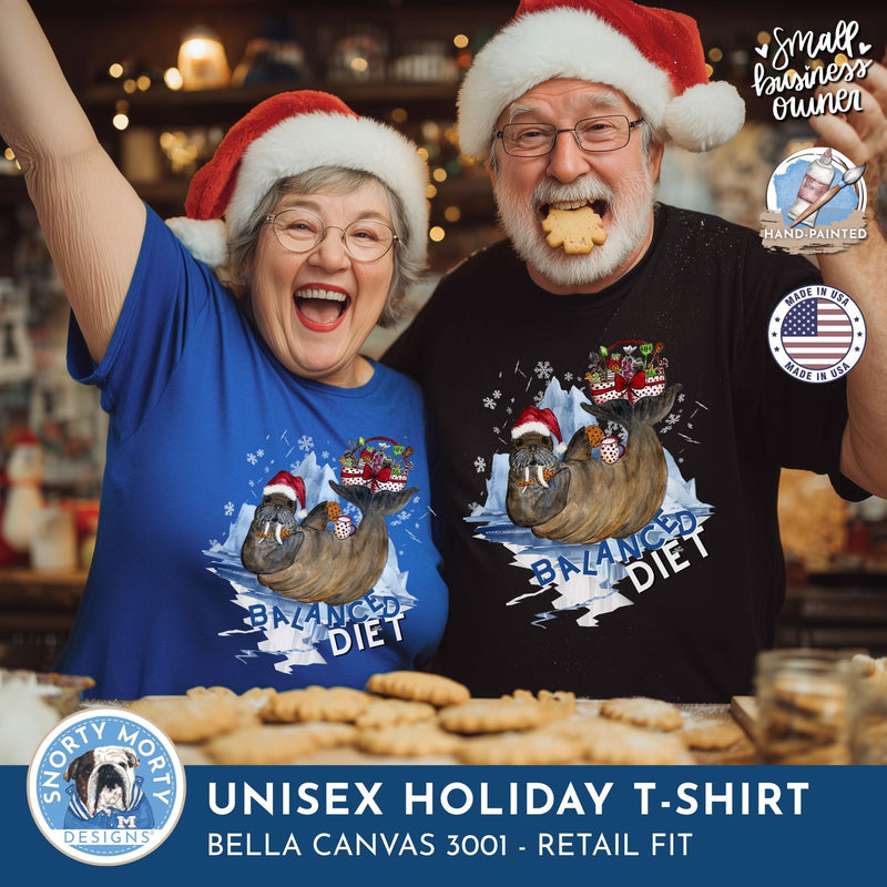 Balanced Diet Walrus Christmas Shirt – Funny Holiday Milk & Cookies Shirt