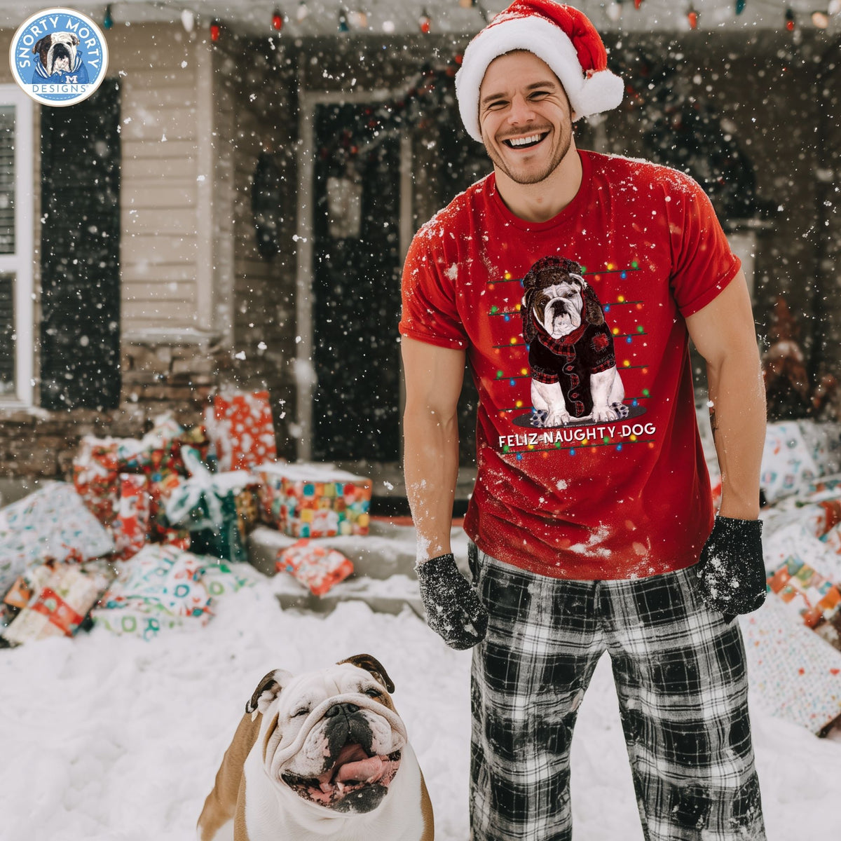Feliz Naughty Dog – Funny Bulldog Christmas Shirt