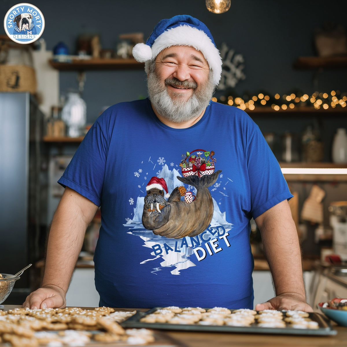 Balanced Diet Walrus Christmas Shirt – Funny Holiday Milk & Cookies Shirt