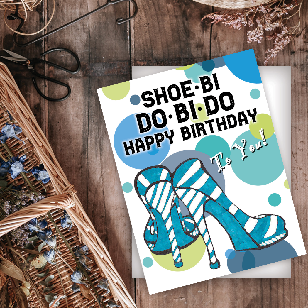 BDAY-007 Party Shoes Birthday Card - Wholesale