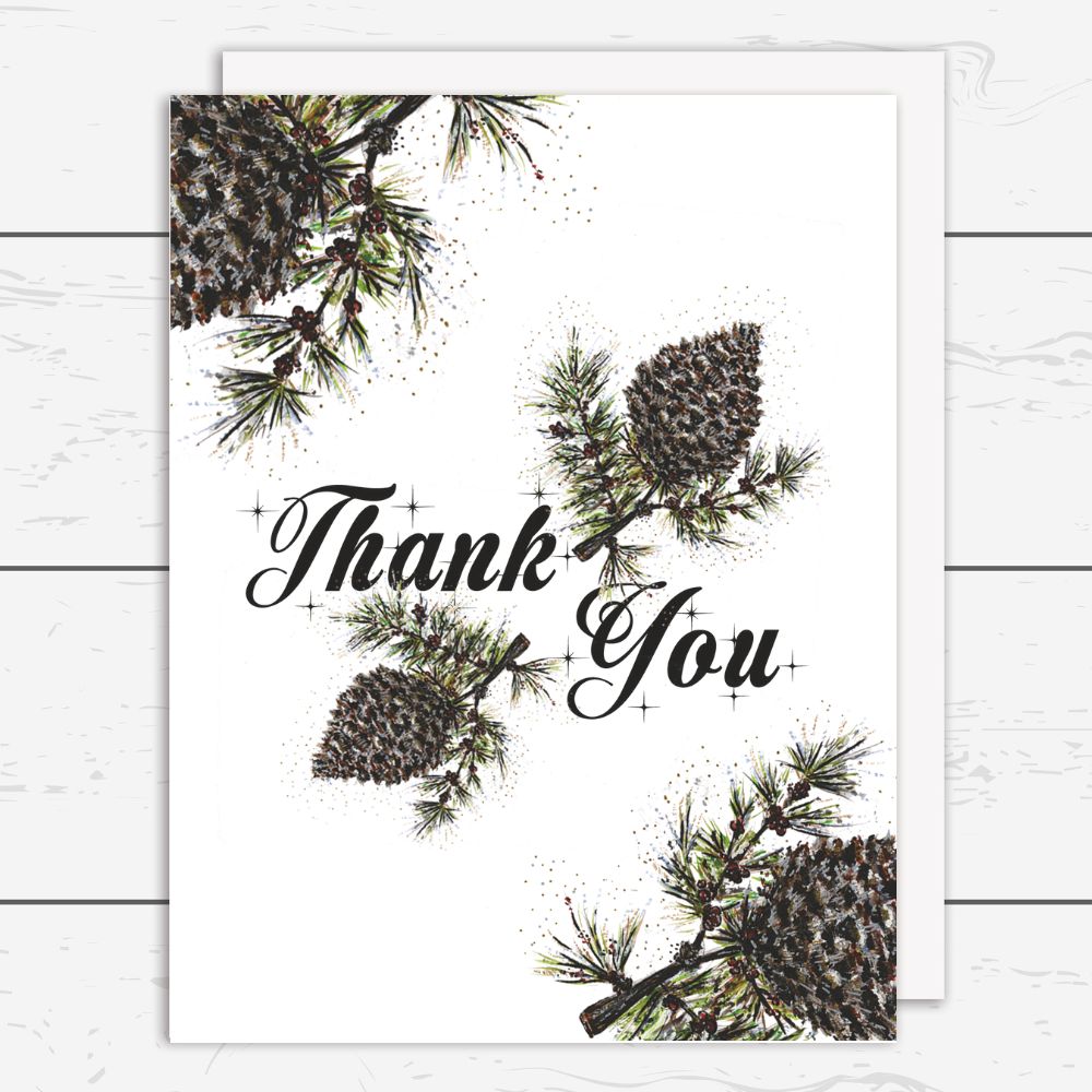 Pine Cone Thank You Card