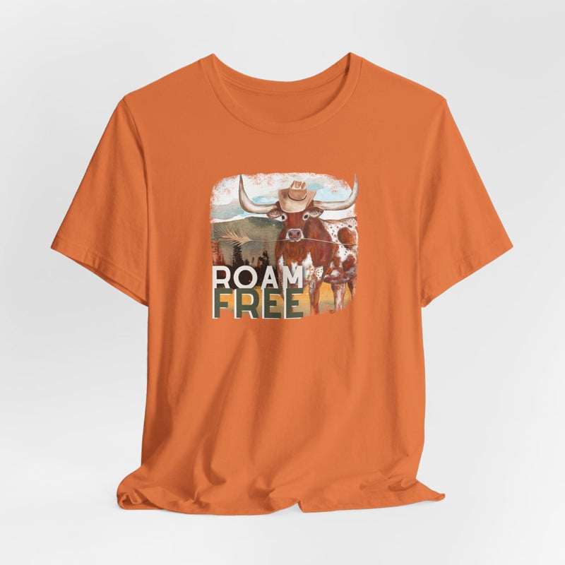 TS-001 Roam Free Longhorn Graphic T-Shirt - Wholesale