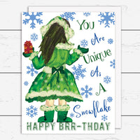 BDAY-016 Seasonal Winter Birthday Girl Card - Wholesale