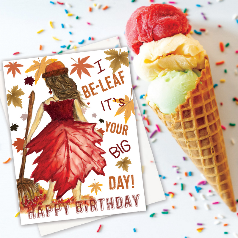 Seasonal Fall Birthday Girl Card