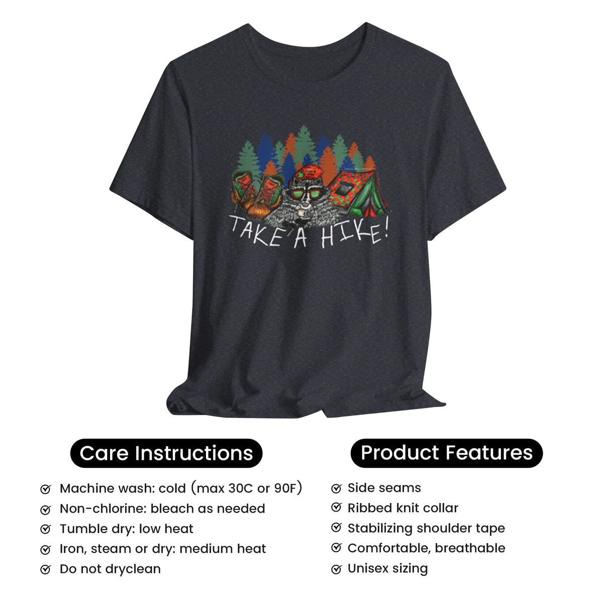 Take a Hike Shirt – Funny Hiking Raccoon Trail Tee