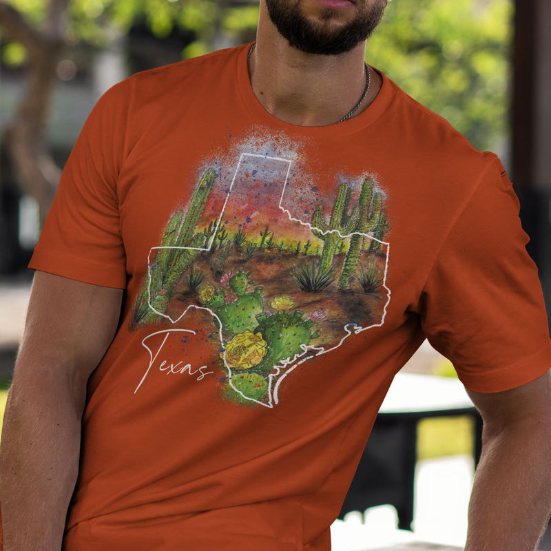 TS-010 Texas Desert Graphic T-Shirt - Wholesale