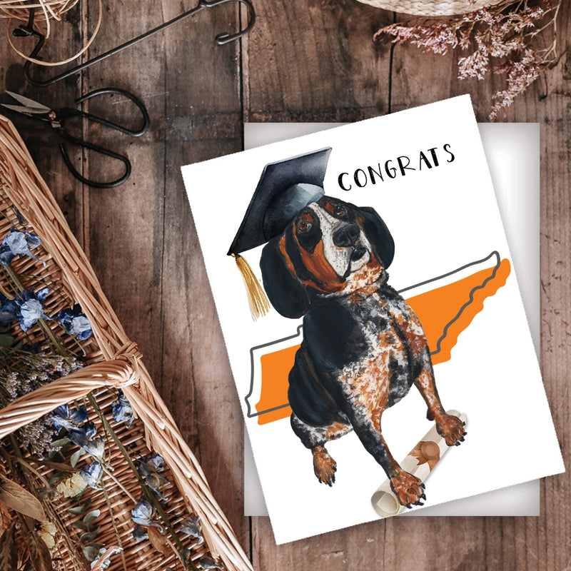 Tennessee Hound Dog Graduation Card