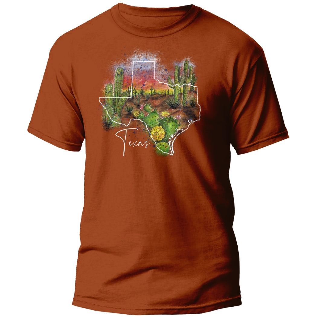 TS-010 Texas Desert Graphic T-Shirt - Wholesale