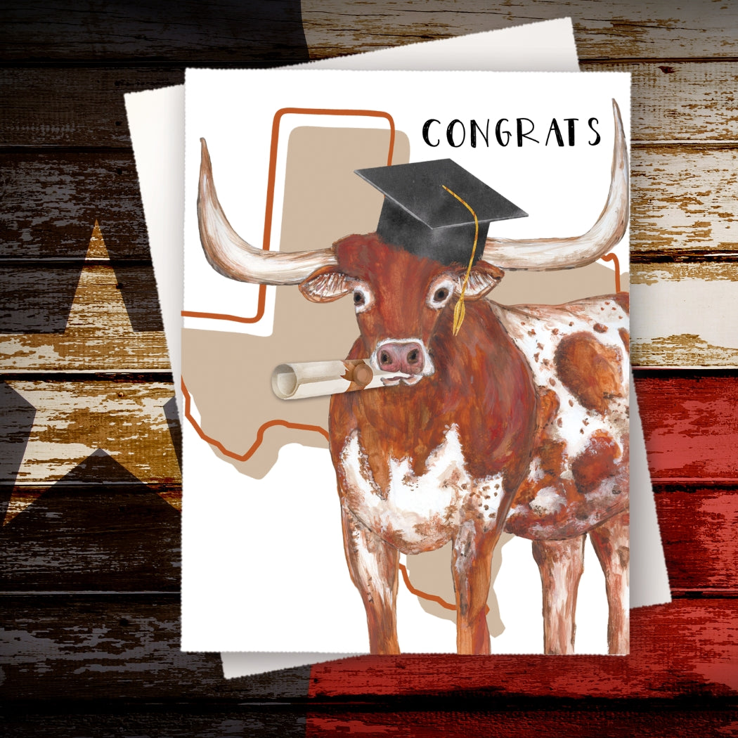 Texas Longhorn Graduation Card