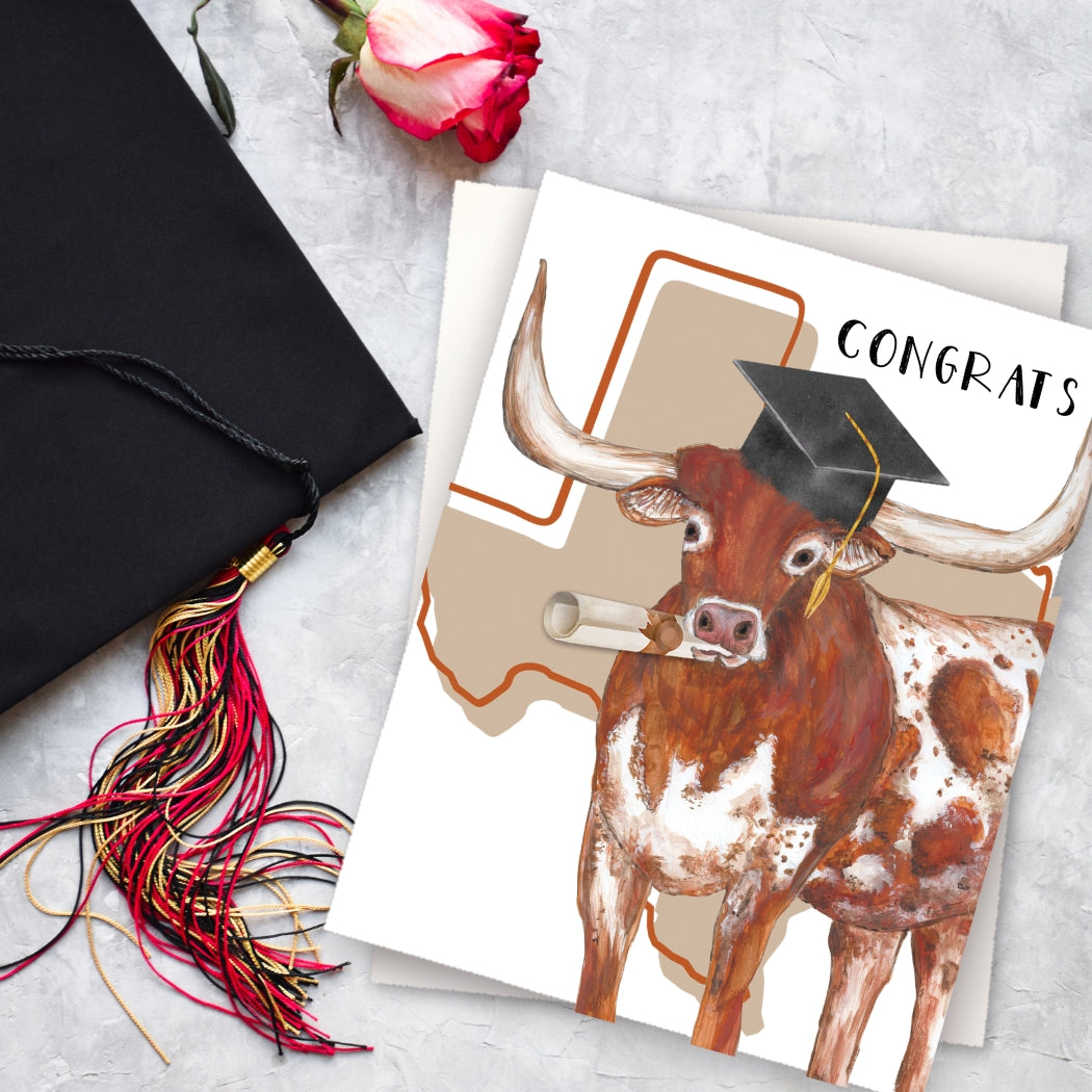 Texas Longhorn Graduation Card