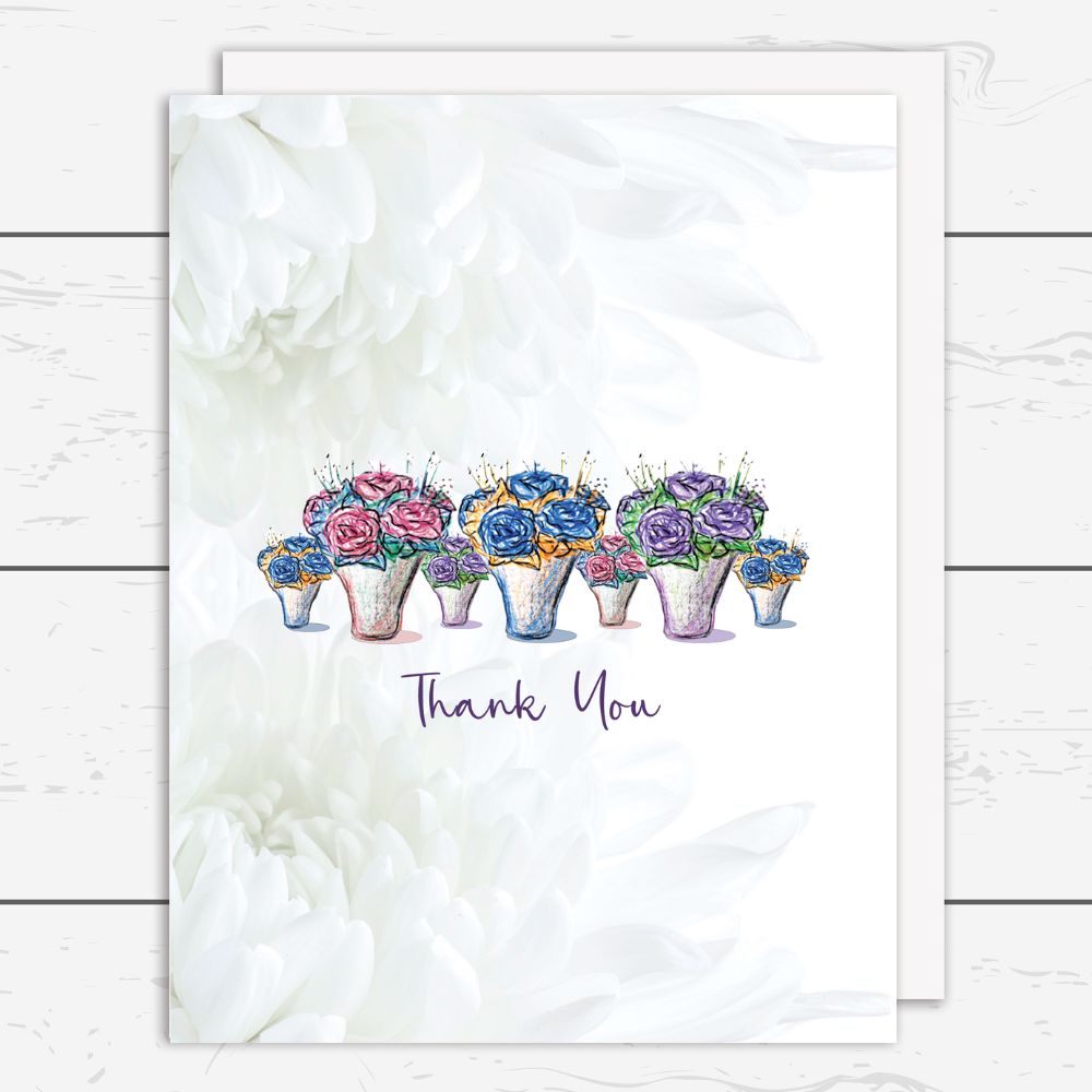 THX-004 Thank You With Roses Card- Wholesale